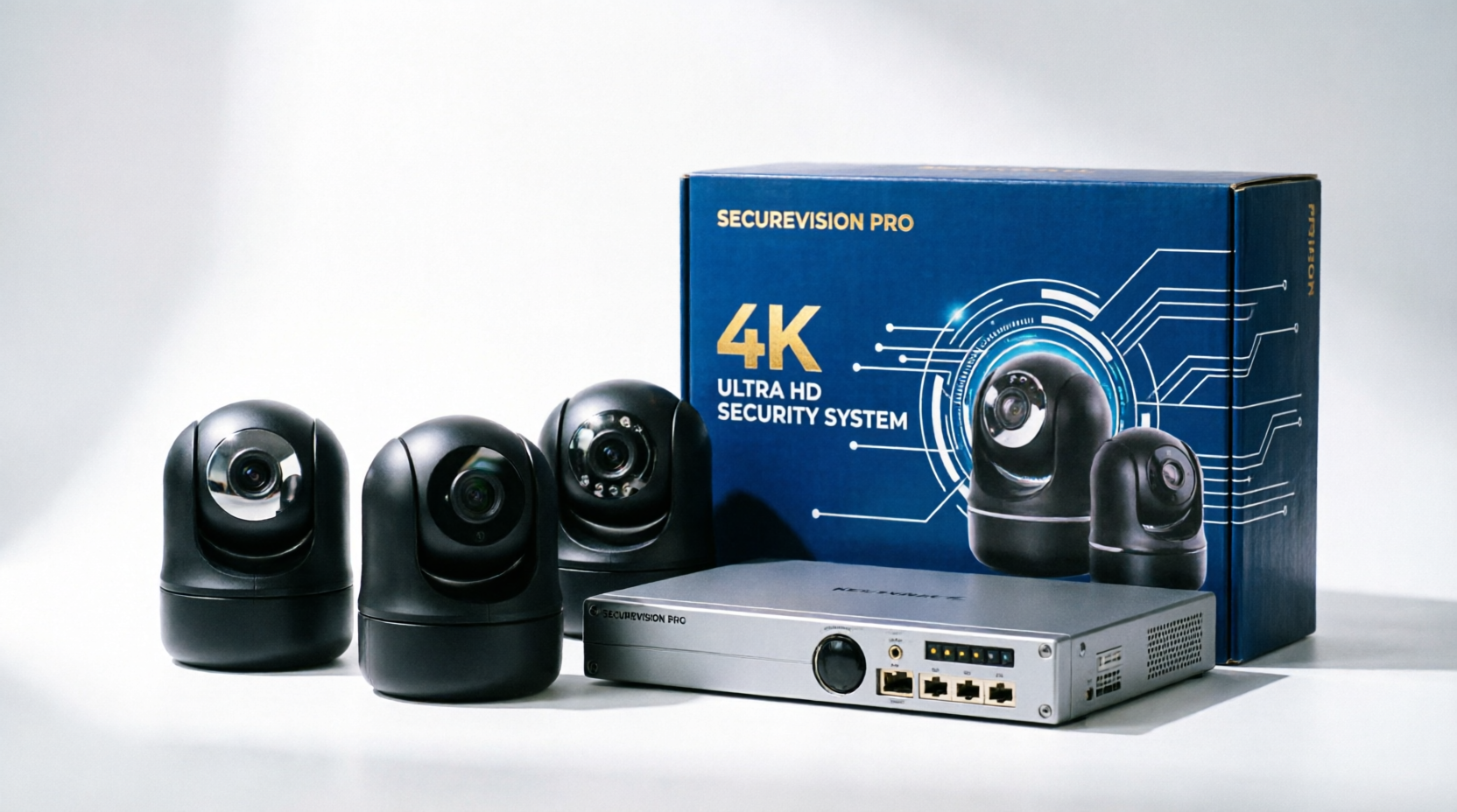 Sistem supraveghere exterior cu HDD 2TB HikVision, 8 camere, 5 MP, IR 80 m, 3.6 mm